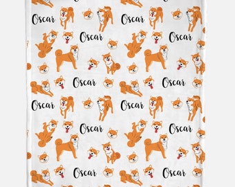 Shiba Inu Blankets and Throws-Dog Gift for Women-Dog Blanket Design Custom Fleece Blanket Shiba Inu Blankets and Throws-Dog Gift for Women-Dog Blanket Design Custom Fleece Blanket