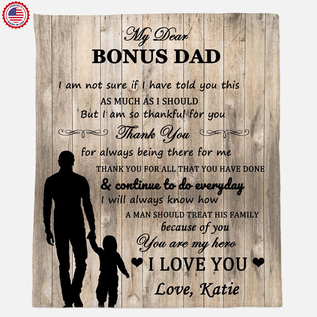 Bonus Dad Gift Step Dad Christmas Gift Blanket For Bonus Etsy