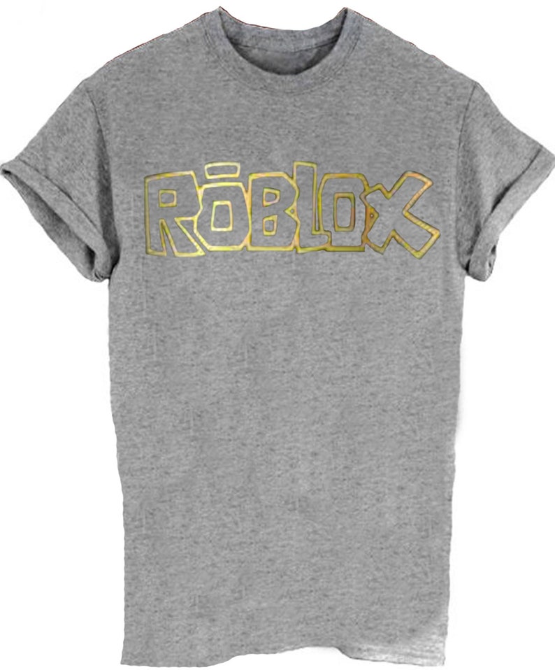 Kids Roblox Gold Print Gaming Xbox Gamer Tshirt Tees Tops For Etsy - roblox gold shirt
