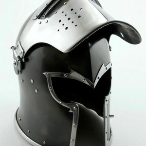 Medieval Barbuta Helmet: Functional Mild Steel Knight Armour