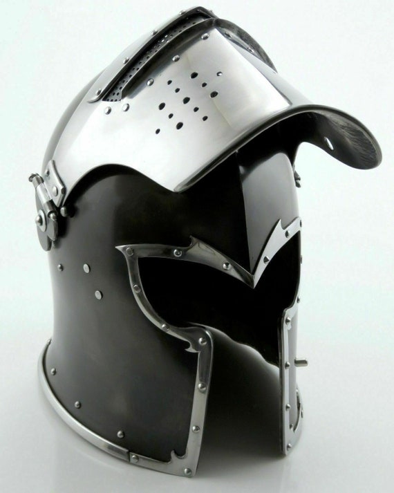Medieval Barbuta Helmet: Functional Mild Steel Knight Armour