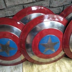 Handcrafted Captain America Metal Shield Replica - Cosplay, Wall Decor Red
