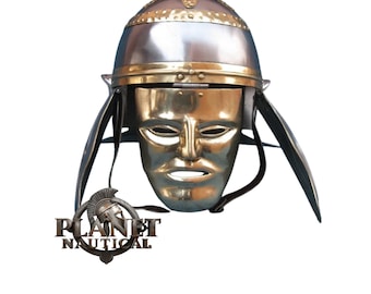 Roman Imperial Gallic ‘Face’ Helmet Medieval Ancient Roman Armor Replica for LARP, Reenactment