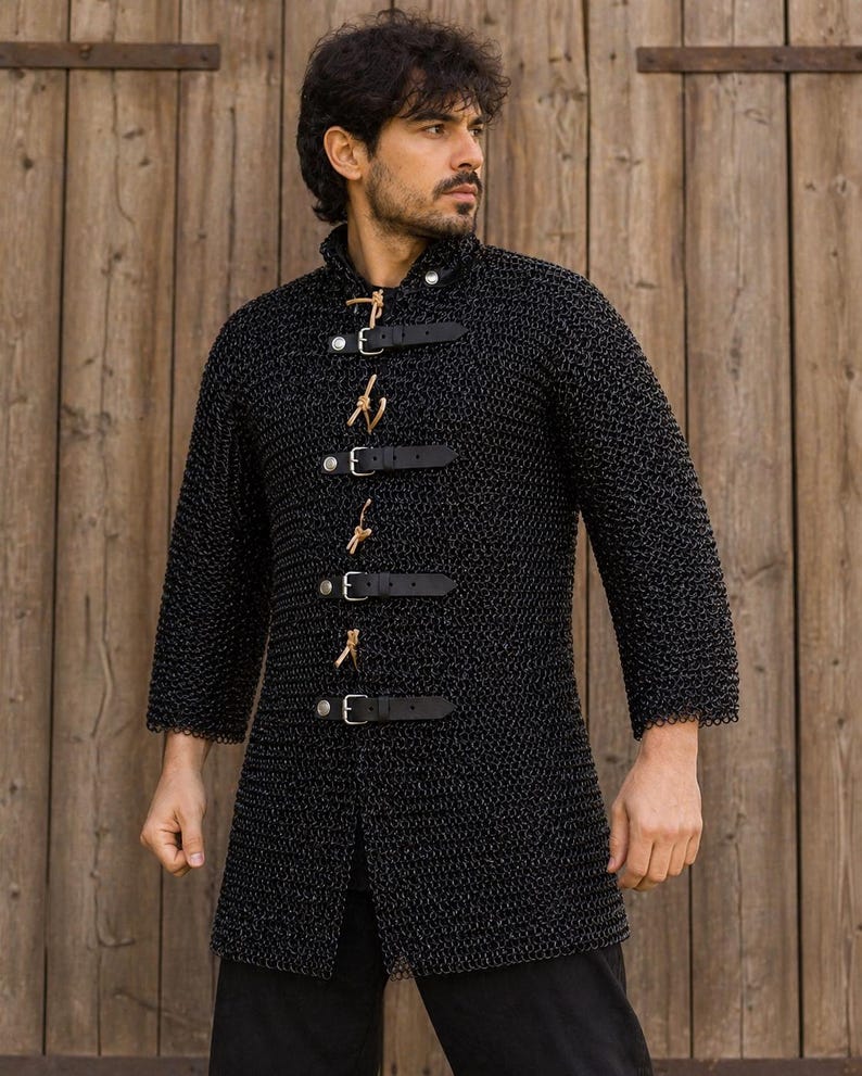 Chainmail Shirt Hauberk – Medieval Armor Steel Chain Mail Tunic | LARP ...