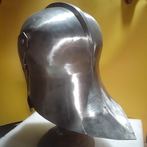 Medieval Sallet Steel Helmet for SCA fighting, LARP Reenactment Armor image 8