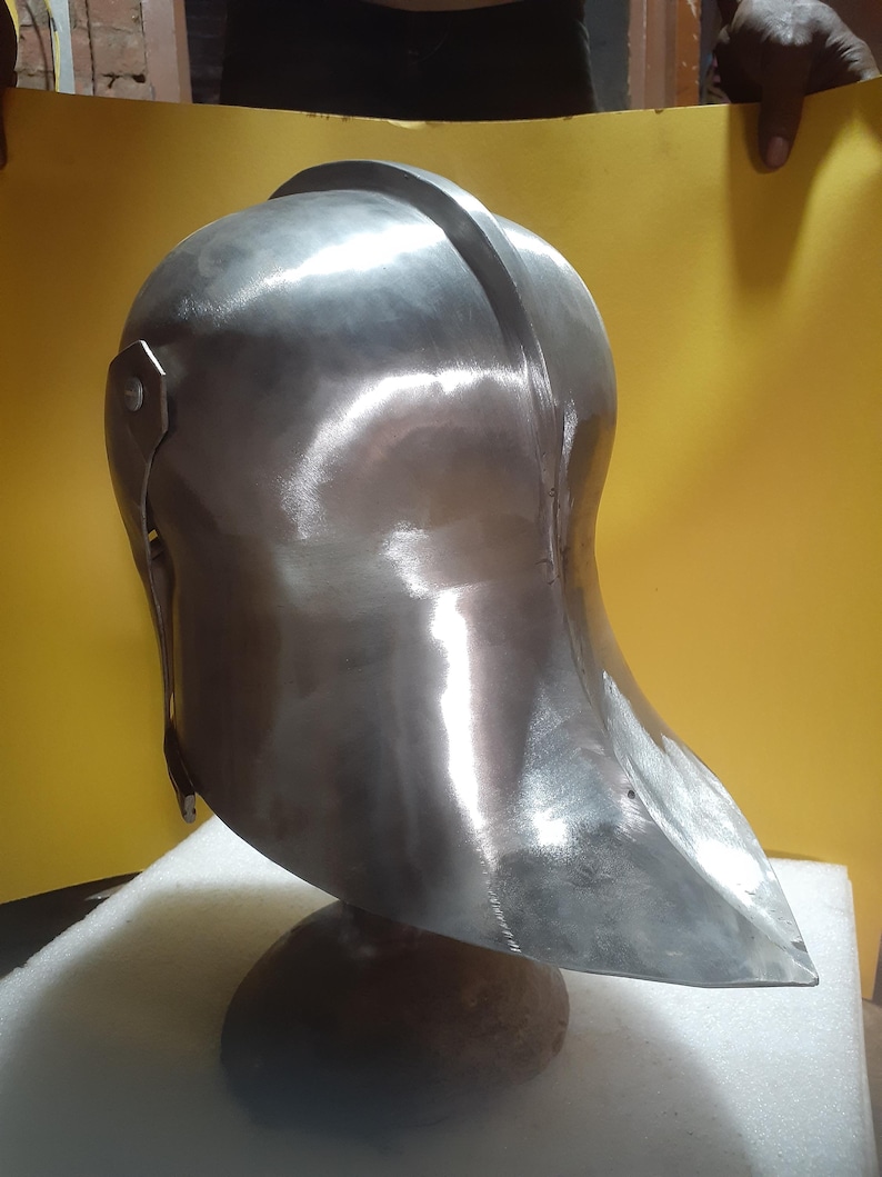 Medieval Sallet Steel Helmet for SCA fighting, LARP Reenactment Armor image 8
