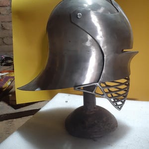 Medieval Sallet Steel Helmet for SCA fighting, LARP Reenactment Armor image 9