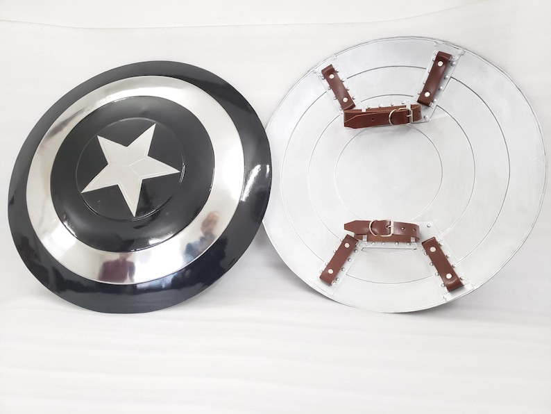 Handcrafted Captain America Metal Shield Replica - Cosplay, Wall Decor Black