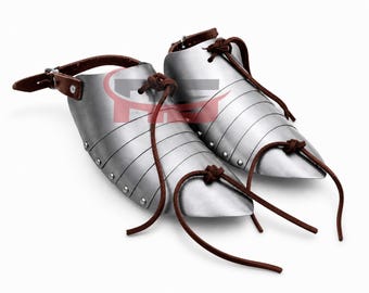 Steel Sabatons Medieval Armor Footwear | Articulated Knight Shoes for LARP Reenactment