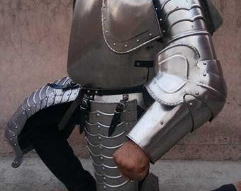 Medieval Knight Armor Suit Replica, Full Plate Steel Armor with Breastplate, Shoulder Guards, Arm Guards and Leg Armor