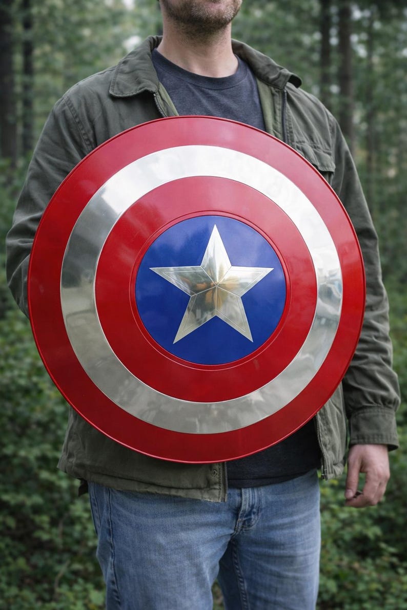 Handcrafted Captain America Metal Shield Replica - Cosplay, Wall Decor image 4