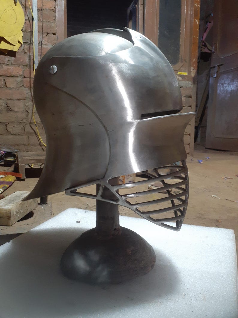 Medieval Sallet Steel Helmet for SCA fighting, LARP Reenactment Armor image 6