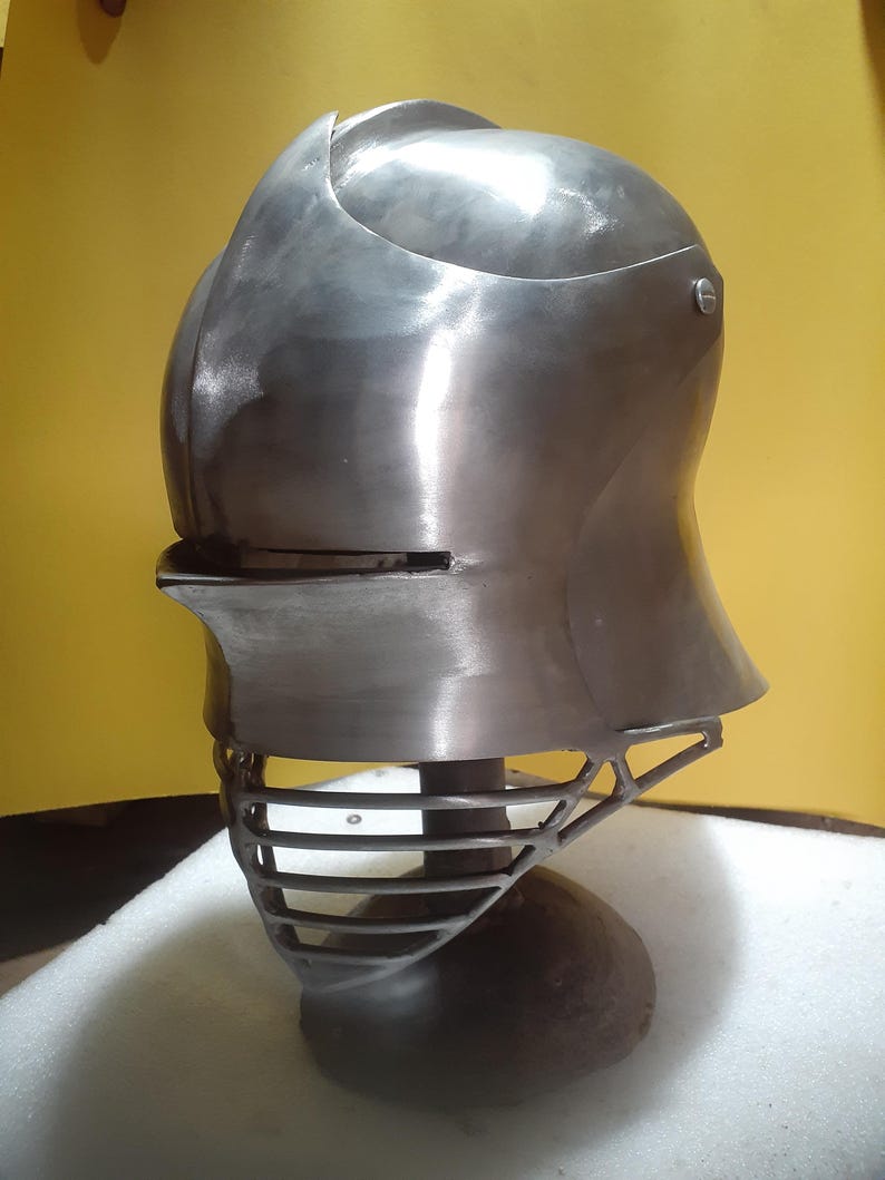 Medieval Sallet Steel Helmet for SCA fighting, LARP Reenactment Armor image 7