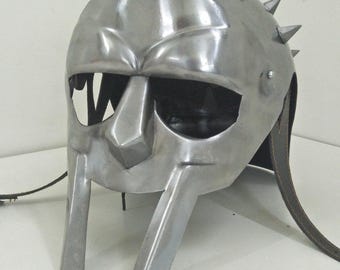 Roman Gladiator Helmet Replica – Medieval & Ancient Armor – Steel Helmet for Cosplay or Displa