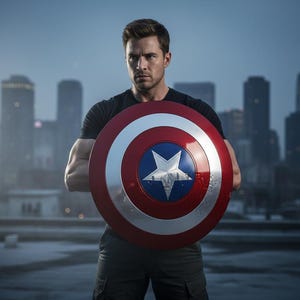 Handcrafted Captain America Metal Shield Replica - Cosplay, Wall Decor image 3