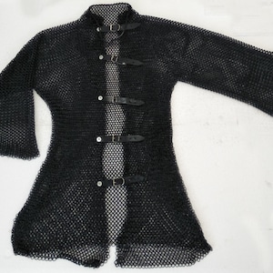Medieval Chainmail Hauberk: 9mm Riveted Mild Steel, Full Sleeve, Large
