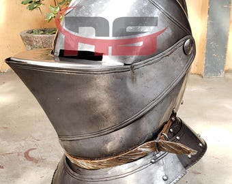 Knight Close Steel Armor Helmet with Visor | Renaissance Helm | LARP, Reenactment & Cosplay Armor