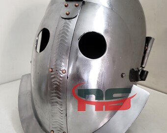 Gladiator Helmet: Medieval Roman Secutor Helmet with Padding 14 Gauge Steel