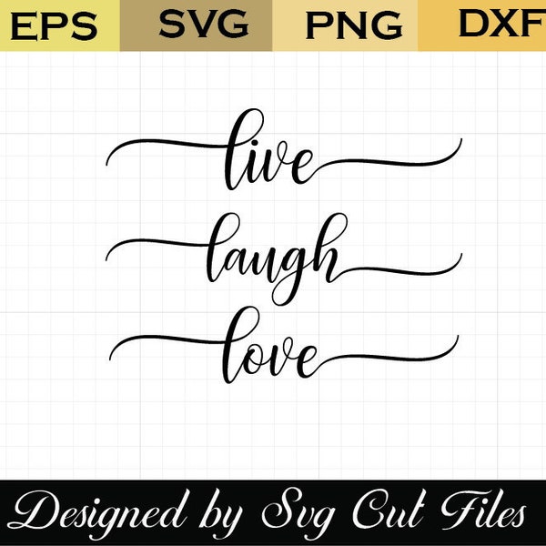 Live laugh love Simply  SVG, Home Sign Svg, Rustic Sign Svg,Farmhouse Sign, Cutting files for Silhouette Cameo, ScanNCut, Cricut