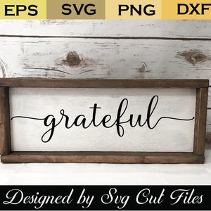 Grateful SVG, family Sign Svg, Rustic Sign Svg,Farmhouse Sign, Silhouette Svg  Cutting files for Silhouette Cameo, ScanNCut, Cricut