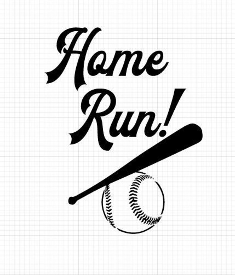 Download Home Run Svg Baseball Svg Softball Svg Silhouette Svg | Etsy