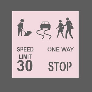Road Signs Stencil SVG ,Road Signs Cookie Stencil Cut File , Digital File  Instant Download ,Traffic signs Svg