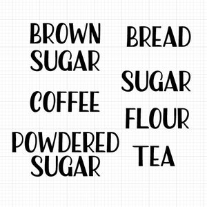 Kitchen canister labels svg, flour banister svg, Dry Goods SVG, Sugar Container SVG, Kitchen Labels SVG  , Silhouette Svg  Cutting files