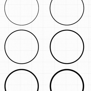 6 Design Circles Different Stroke Widths Bundle Pack, Circle frames svg, File for Cricut Also  Includes 1 bonus surprise SVG File for Free