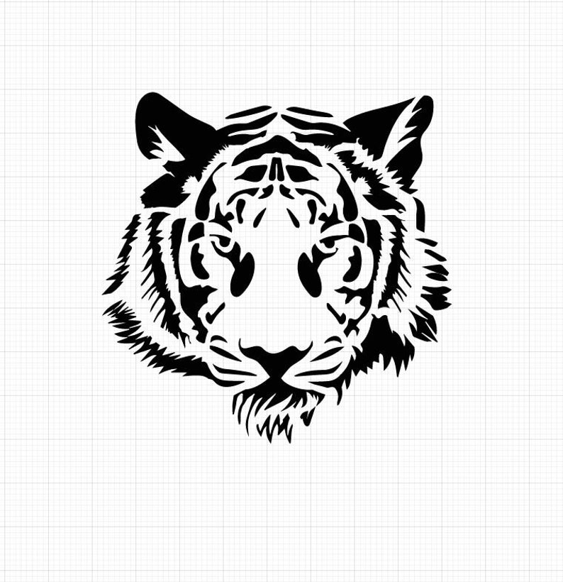 Tiger Face Stencil SVG Cut File Cricut Silhouette Cricut - Etsy