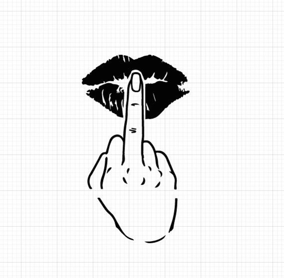 Shhh Mean Mouth Svg , Dito medio svg Labbra Bacio Mano Dito Medio svg, Fck  You Gesture, Shhh Mean Mouth Attitude Mask -  Italia