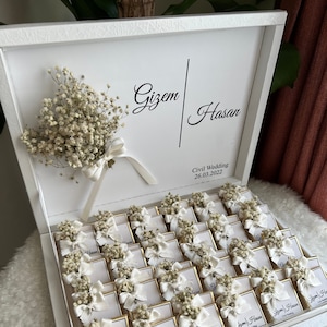 Chocoladedoos bruiloft, feestbedankjes, verlovingschocolade, chocolade bruiloft gunsten voor gast, chocolade bruiloft, gepersonaliseerde gunst