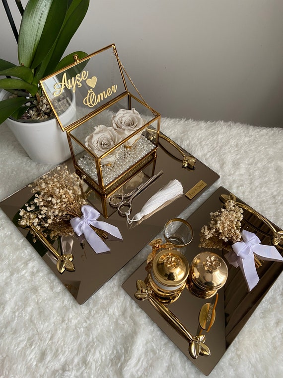 Source custom rose gold acrylic mirror box for wedding celebration