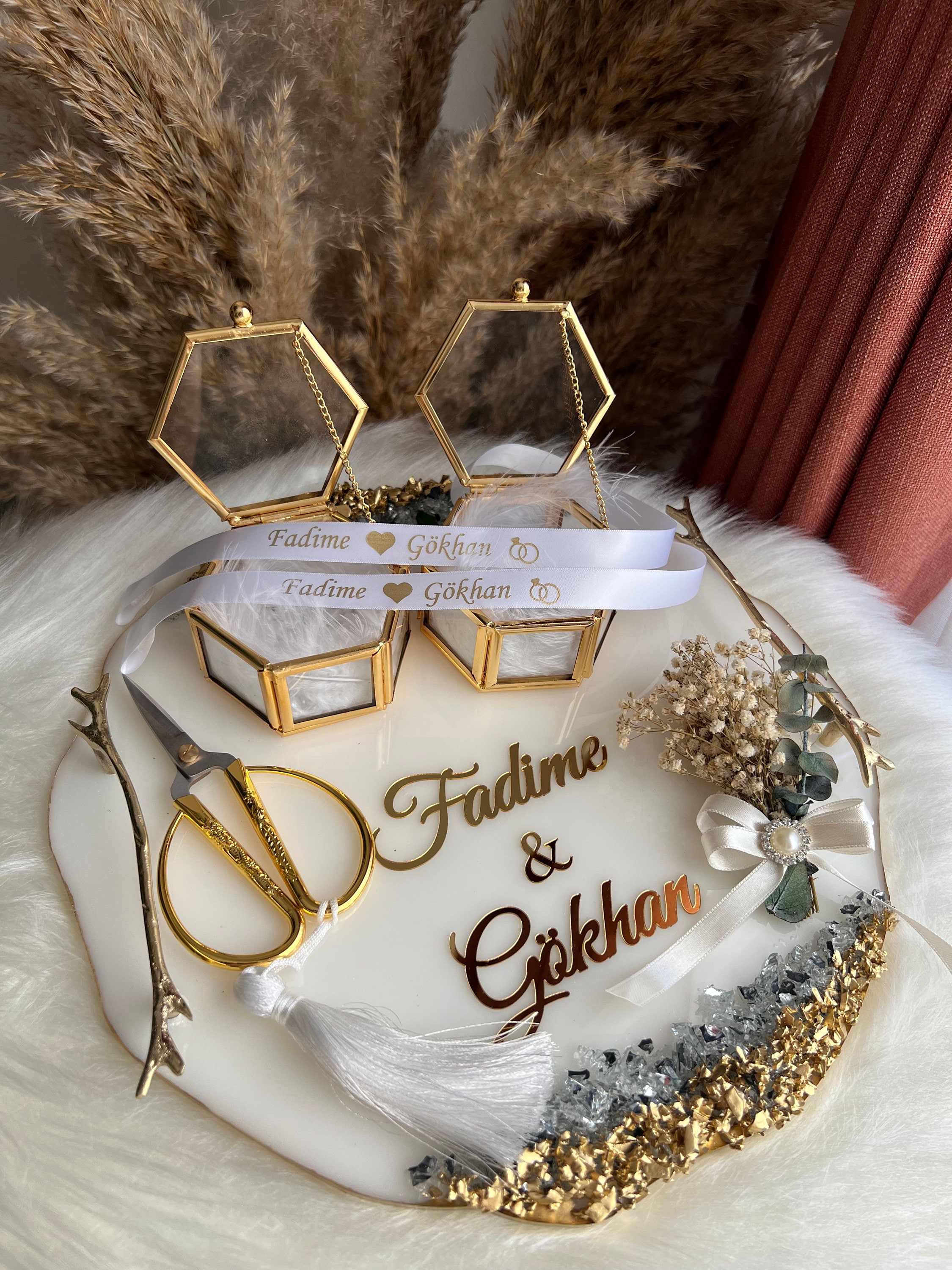 Personalized Decoration Wedding Tray Set, Epoxy Wedding Tray
