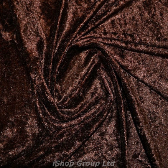 Brown Glitz Crushed Velvet Velour Fabric Material 1m By 145cm Etsy