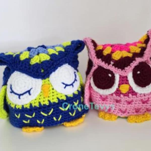 PATRÓN de Crochet Búho Día/Noche Reversible - Dos muñecos en uno, ¡sin relleno!