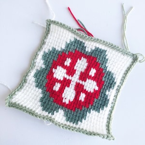 Scandinavian Flower Crochet Block Pattern: Graphghan Afghan (PDF Pattern)