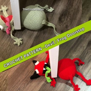 Frog - Devil Crochet Pattern Doorstop Amigurumi
