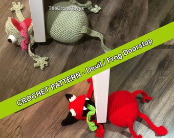 Frog - Devil Crochet Pattern Doorstop Amigurumi