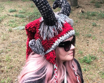 Crochet Horned Hat Pattern: Krampus, Faun, Goat (PDF Pattern)