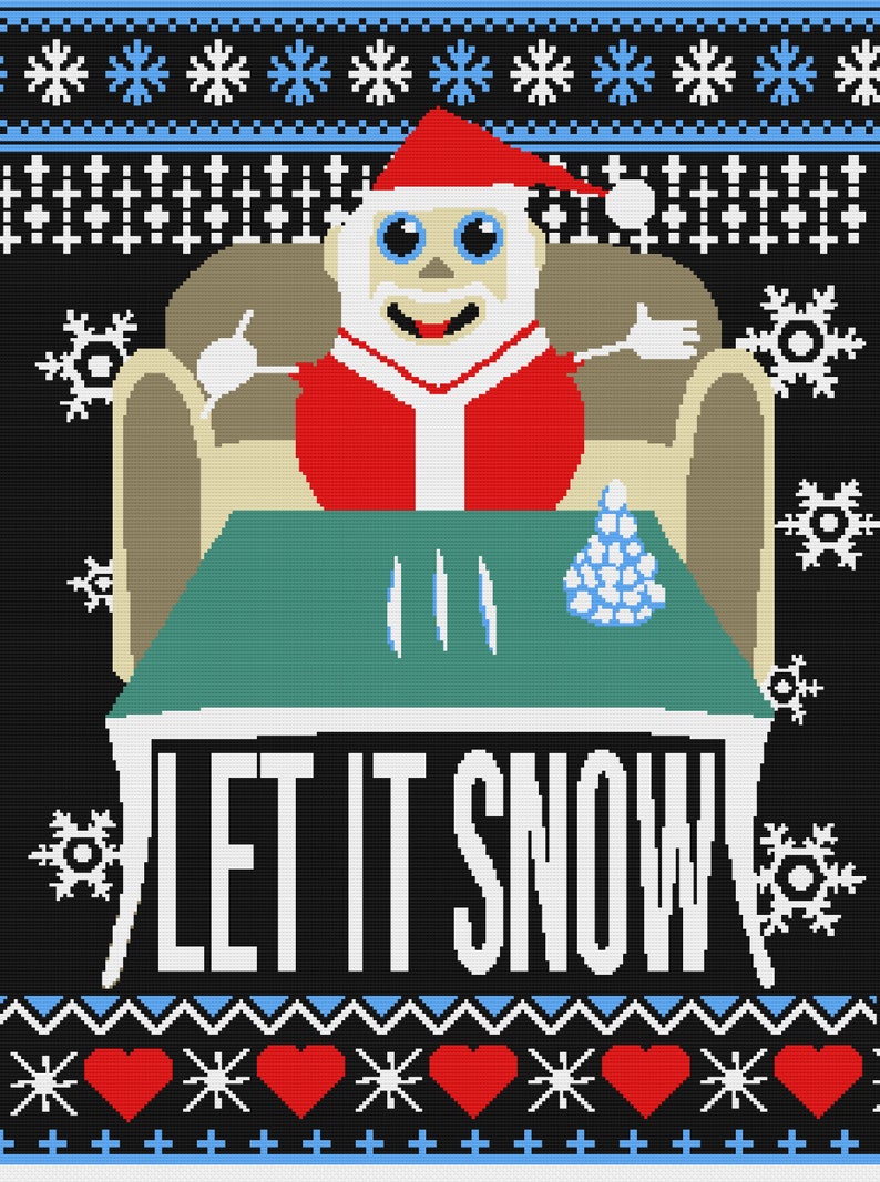 Christmas Santa Let It Snow Crochet Pattern for throw image 0