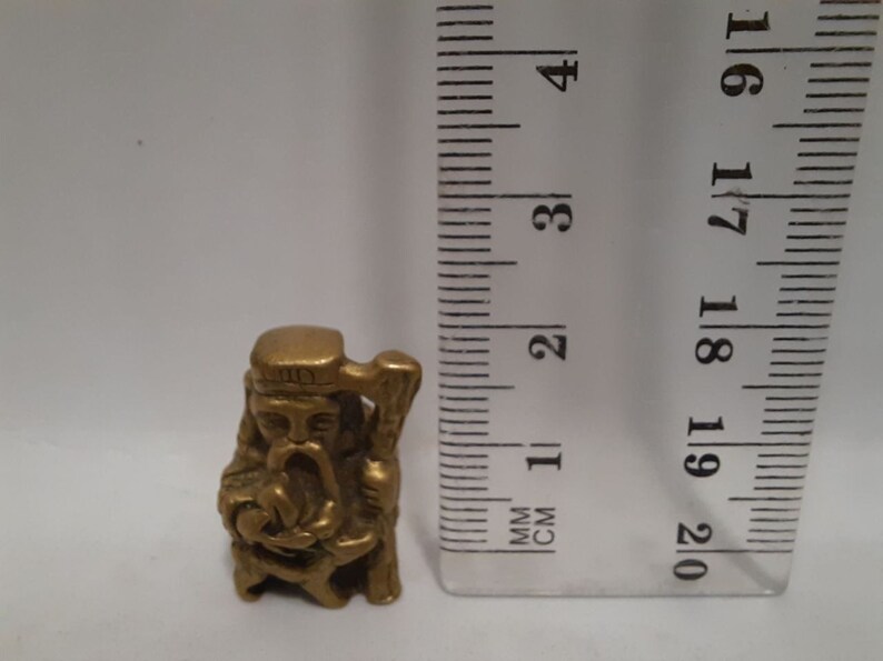 monk mage metal figurine of a druid old sorcerer wizard Vintage antique