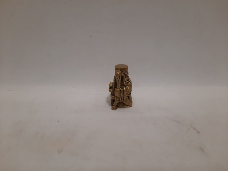 monk mage metal figurine of a druid old sorcerer wizard Vintage antique