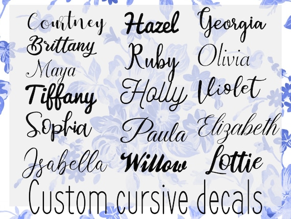 Custom Cursive Name Decal Custom Name Sticker Personalized | Etsy