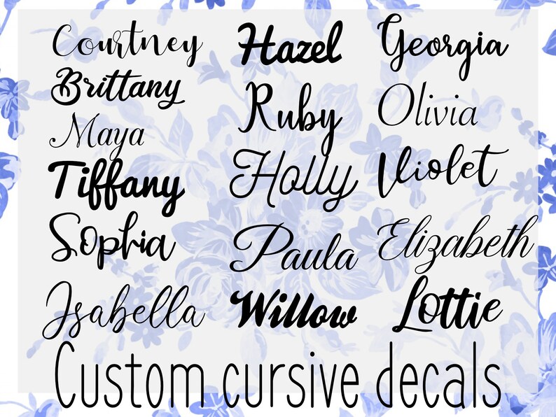 Custom Cursive Name Decal Custom Name Sticker Personalized Etsy