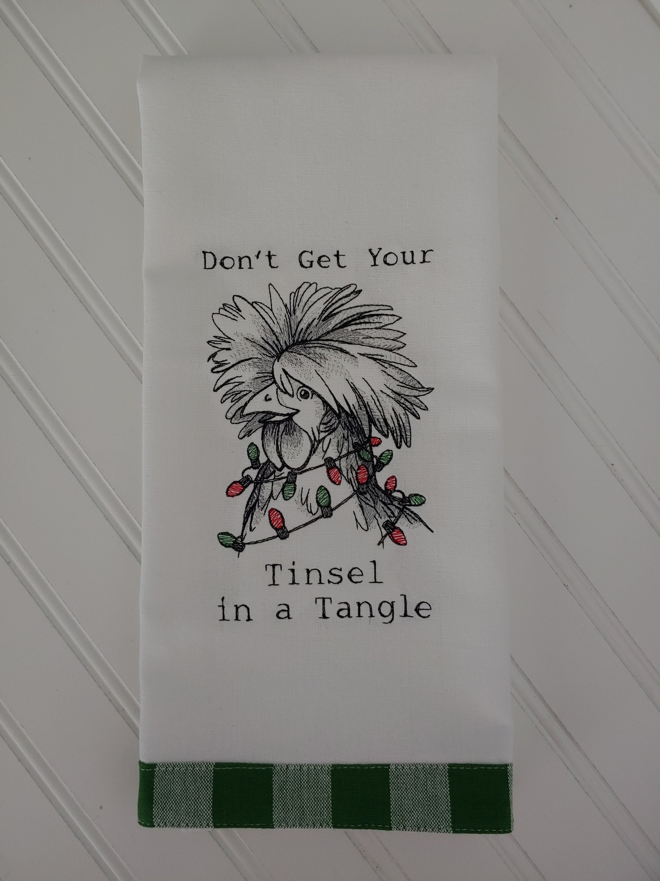Details about   Don't Get Your Tinsel in a Tangle Christmas Kitchen Tea Towel 