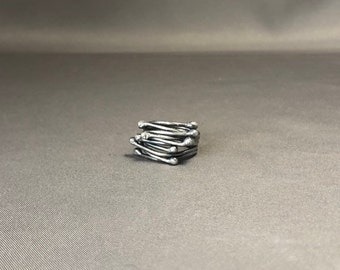 Woven wire rings made to size Sterling Silver or copper. 16 gauge wire soldered patina metal band unisex adjustable. Wire wrapped affordable