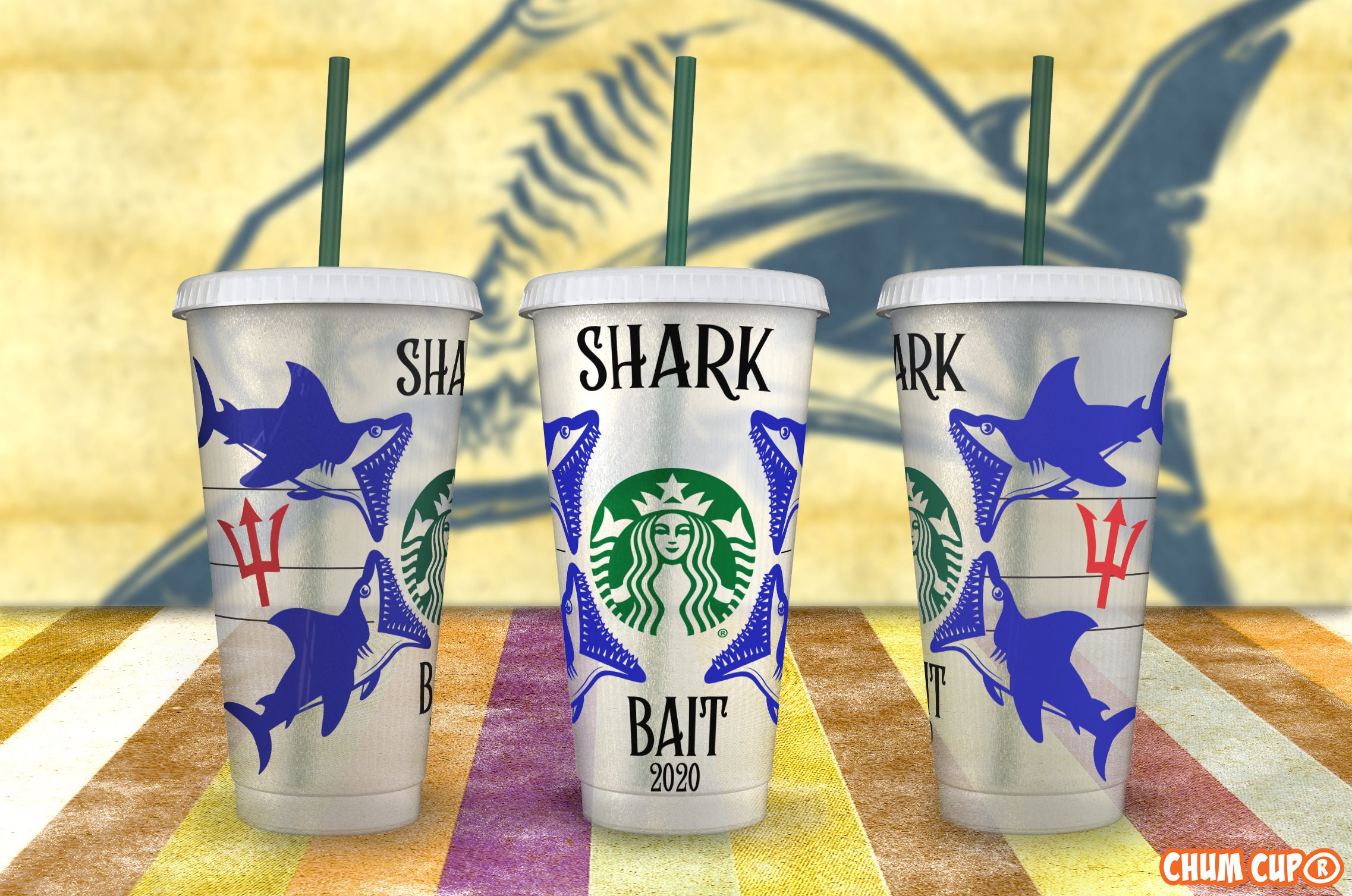 Starbucks Shark Bait Wrap SVG File CUT File Download Shark Etsy