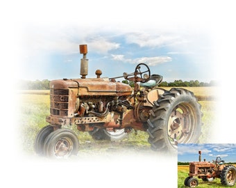 Custom Tractor Portrait , Tractor Watercolor, Tractor Painting, John Deer Tractor Print, Farm Tractor Poster, Farmer Gift , Dad Gift,