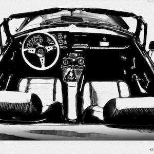MG MGB drawing, Transportation Decor, Automotive Wall Art, Car Gifts for him, Personalized Gifts, Gift for Car Lovers, Kids Car Graphics