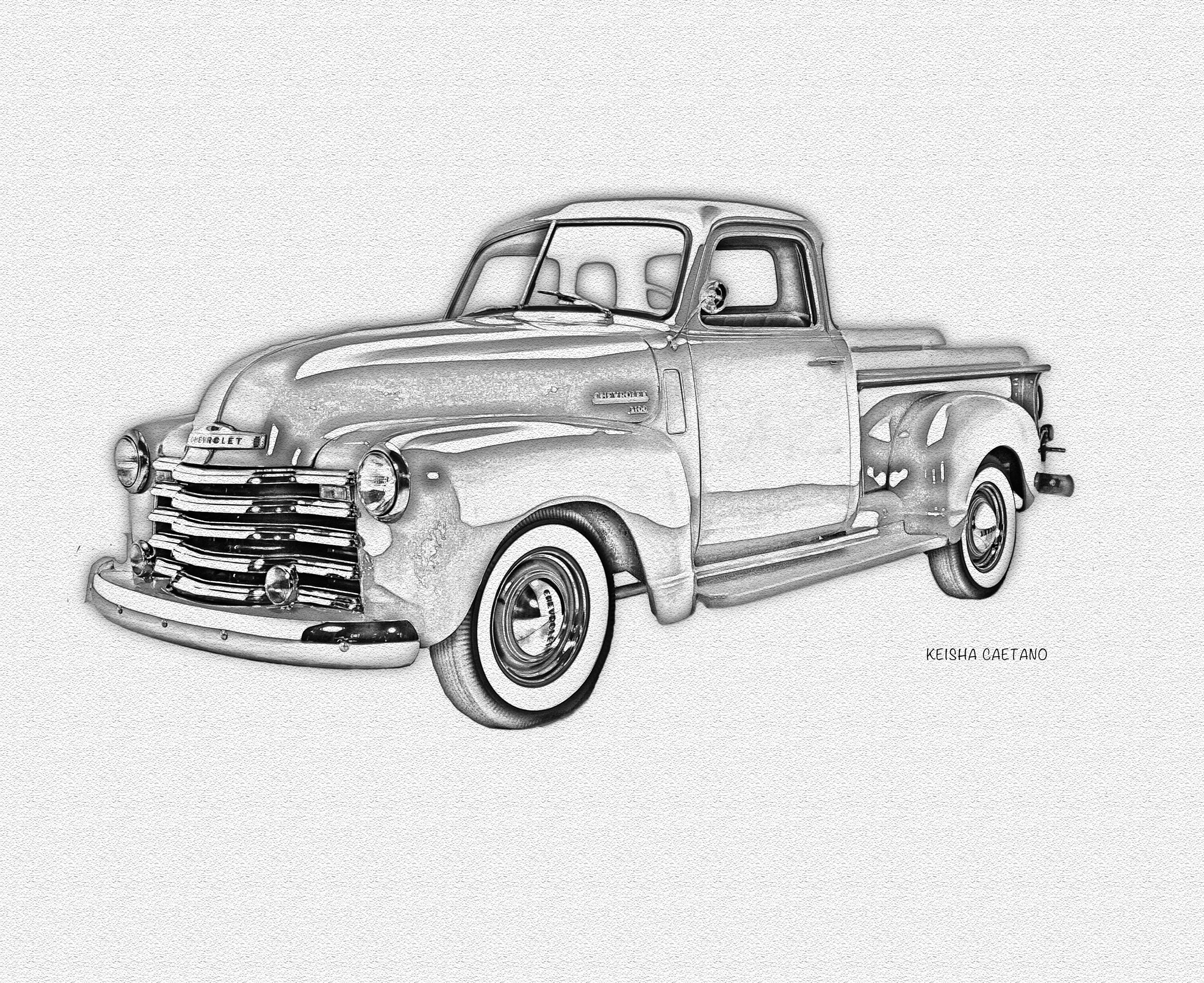 Old Chevy Truck Pencil Drawings
